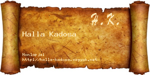 Halla Kadosa névjegykártya